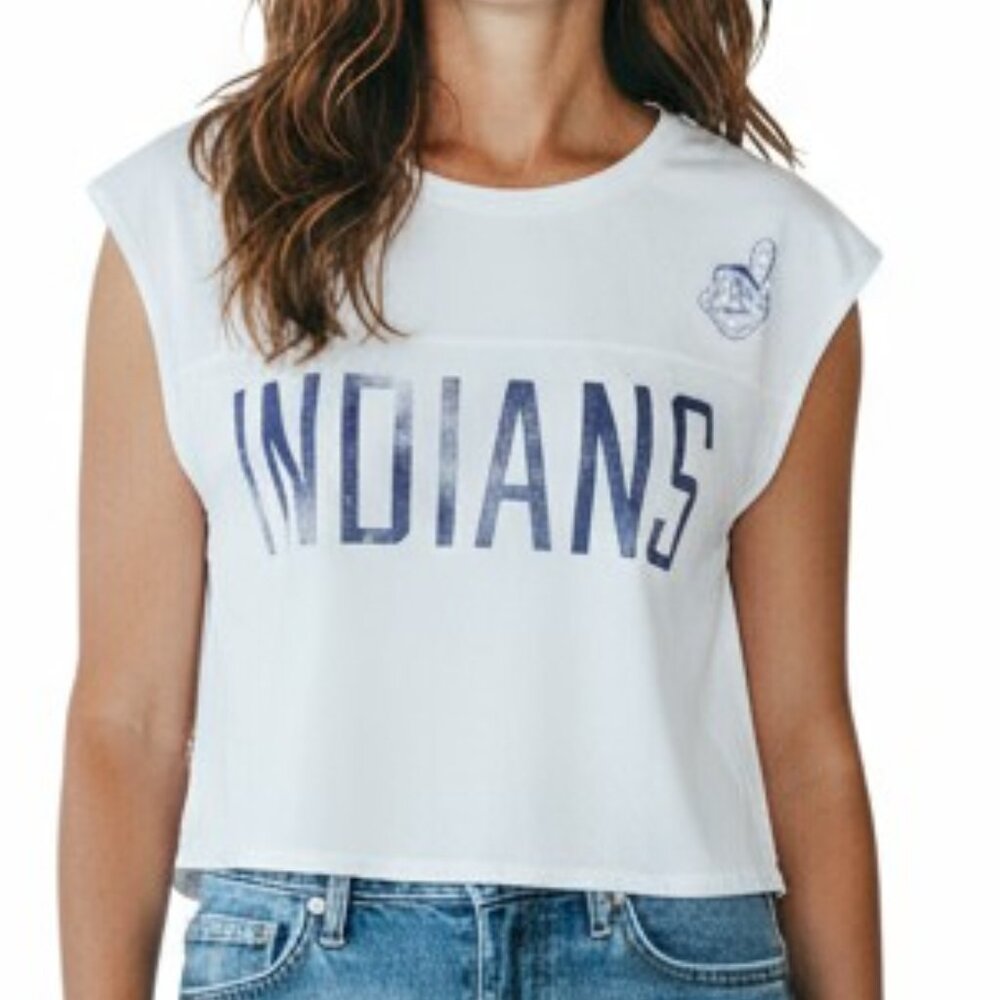 VS PINK Cleveland Indians MLB Graphic Tee - Lace Back - Size XS